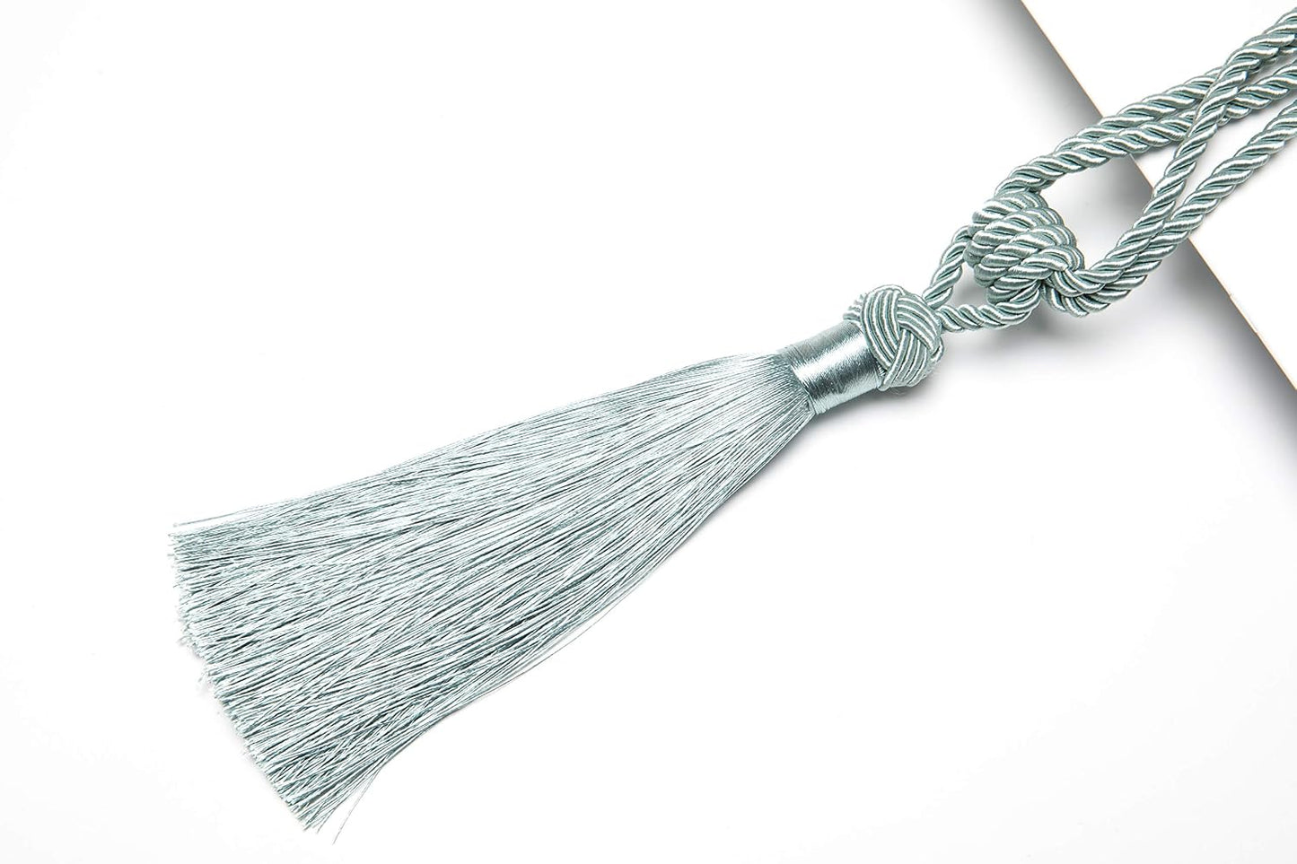 BEL AVENIR 4 Pack Curtain Tiebacks Hand-Woven Tassels Holdbacks | Blue, Elegant, Home Decorative Tassels Ties for