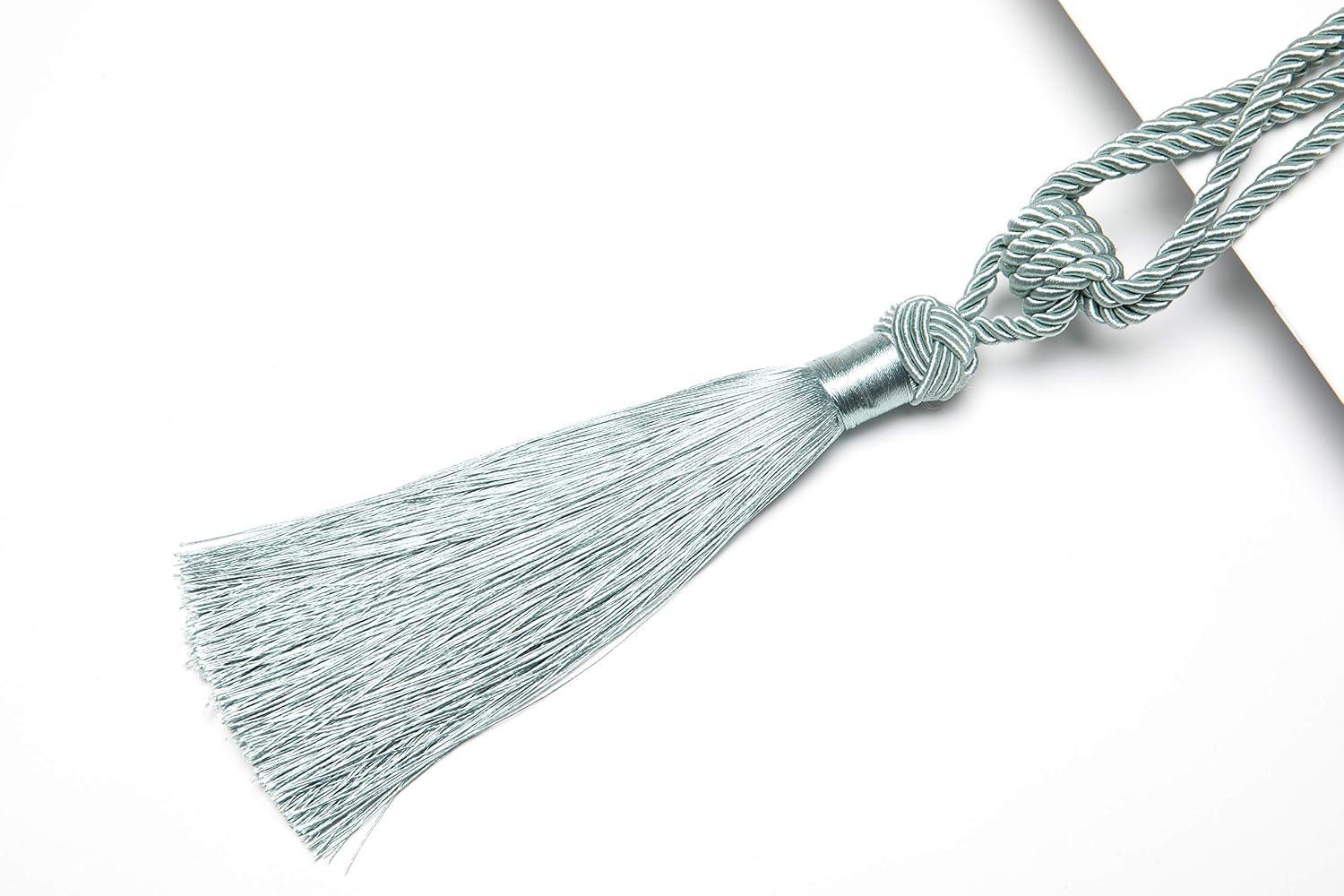 BEL AVENIR 4 Pack Curtain Tiebacks Hand-Woven Tassels Holdbacks | Blue, Elegant, Home Decorative Tassels Ties for