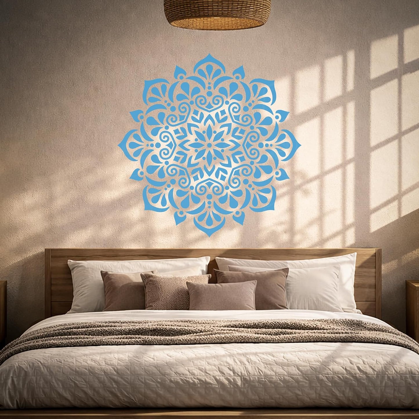Vinyl Wall Decal Circle Ornament Pattern Mandala Stickers Mural Large / 22.5 x 22.5 / M In / Black