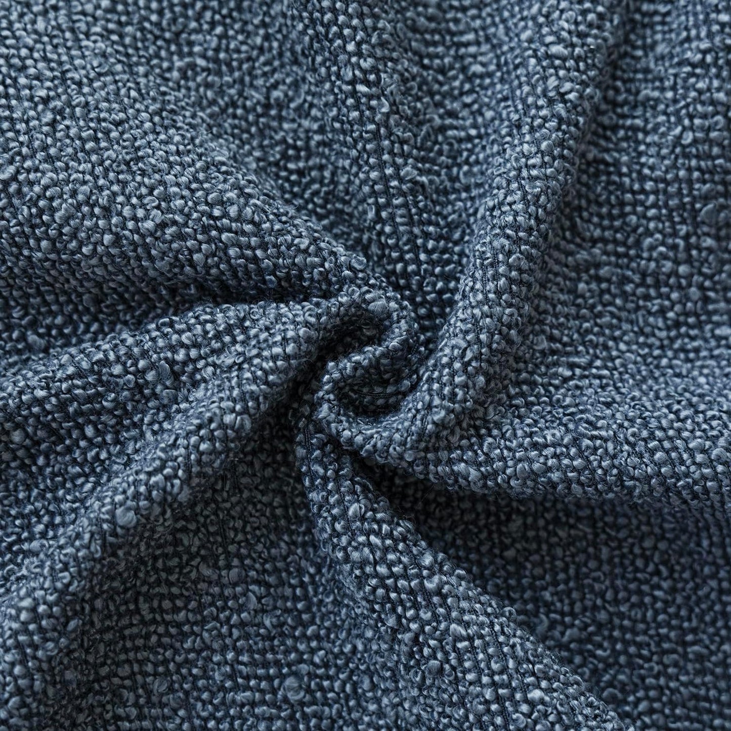 Textured Boucle Throw Pillow Covers Accent Solid Pillow Cases Soft / 18 x 18 / Blue Ashes / Set of 2