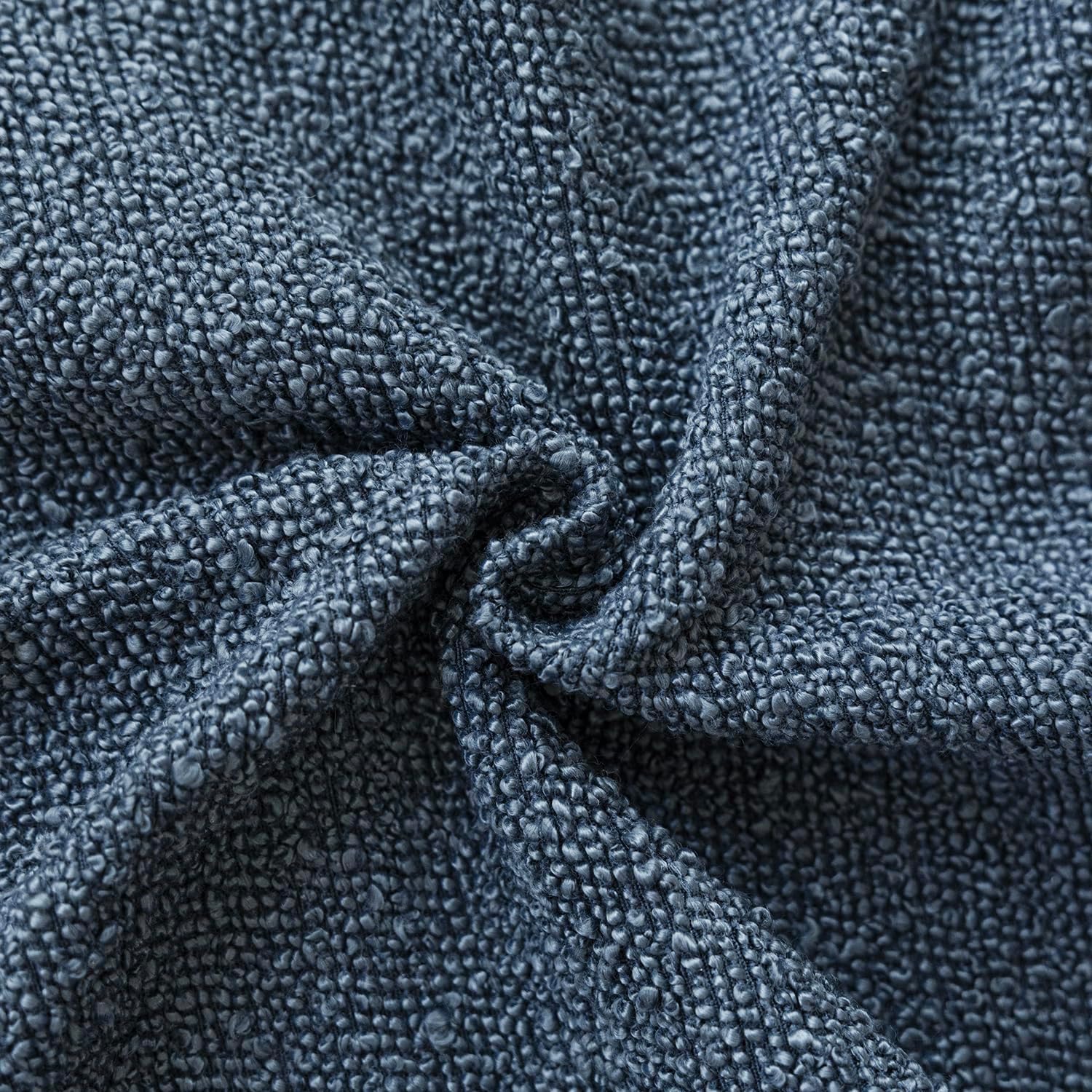 Textured Boucle Throw Pillow Covers Accent Solid Pillow Cases Soft / 18 x 18 / Blue Ashes / Set of 2