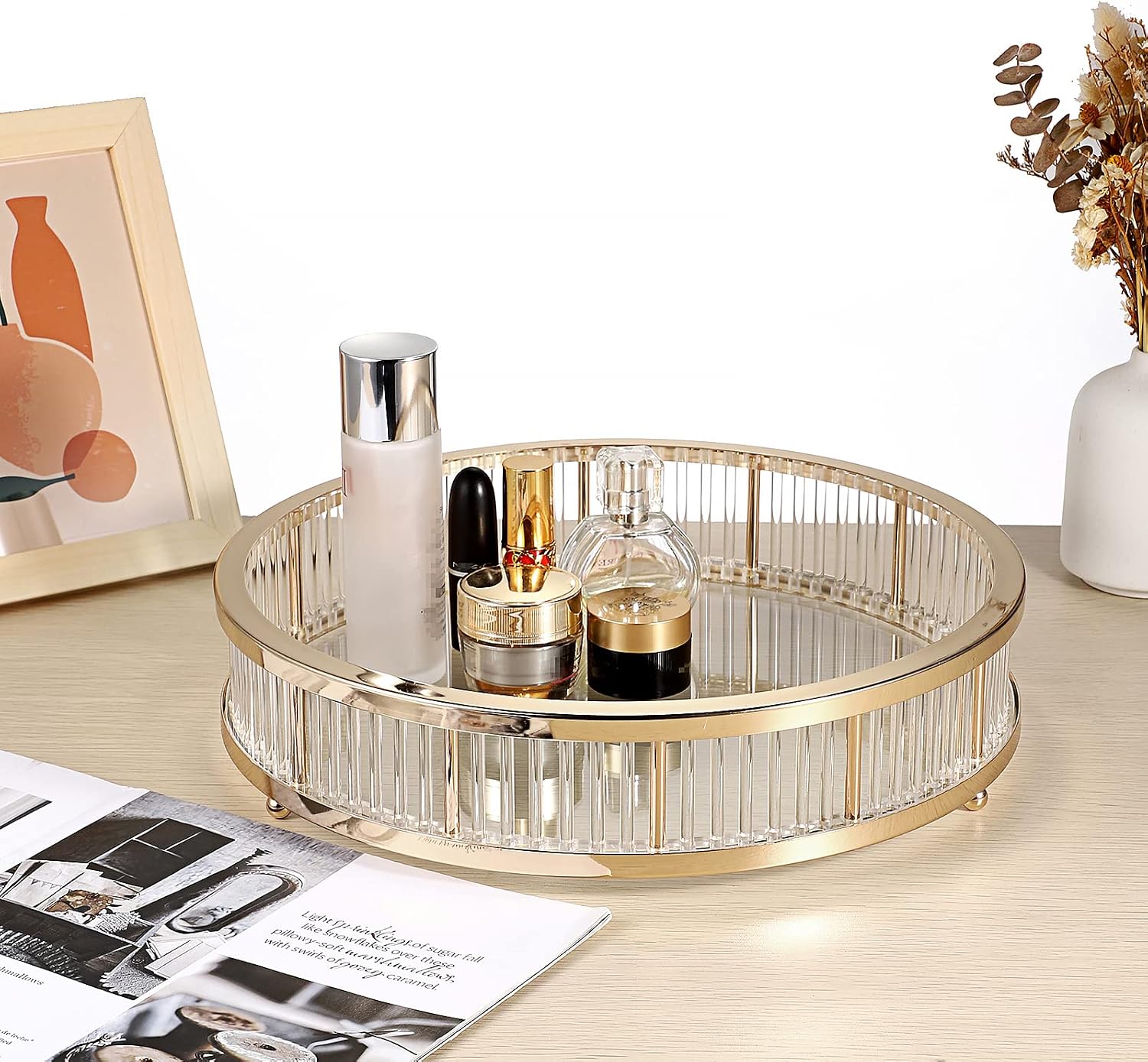 Metal Perfume Tray / Gold / 12.2
