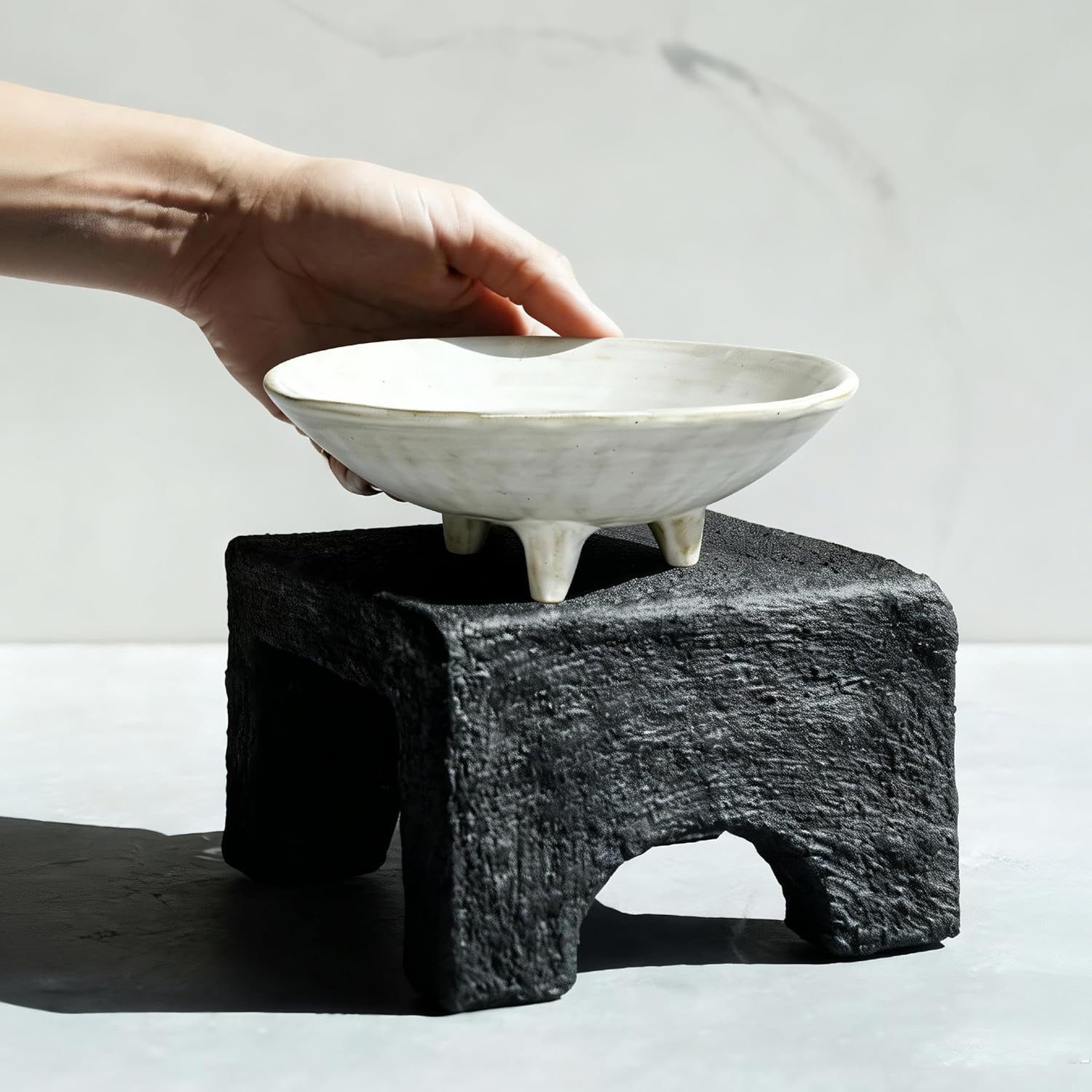 Small Wabi-Sabi Ceramic Bowl / White / 6 Inch