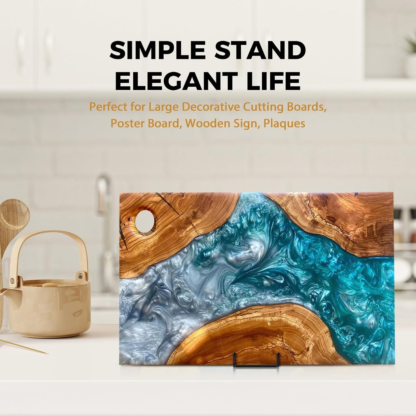 TR-LIFE 16 Inch Heavy Duty Plate Stand (2 Pack) - Metal Display Easel for Large Plates, Picture Frames, Signs, Posters