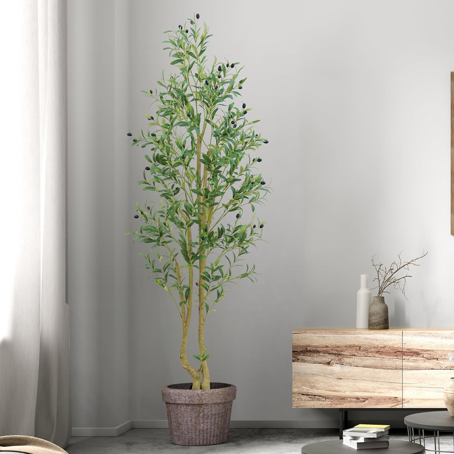 Faux Olive Tree / Olive Tree 6ft / White / 6 Inch