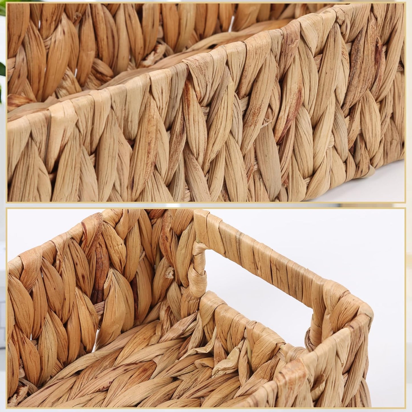 Wicker Storage Baskets / Natural / 14.5 x 5.5 x 4.1 / Small