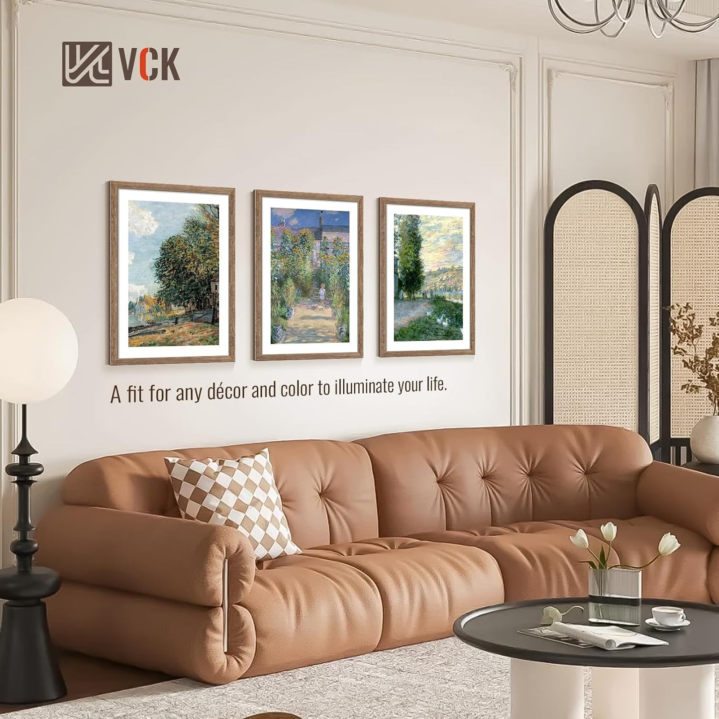 VCK 20x30 Frame Walnut 4 Pack, Wide Thick Wood Border, for Poster/Print | Exclusive Woodgrain, Wall Hanging, HD