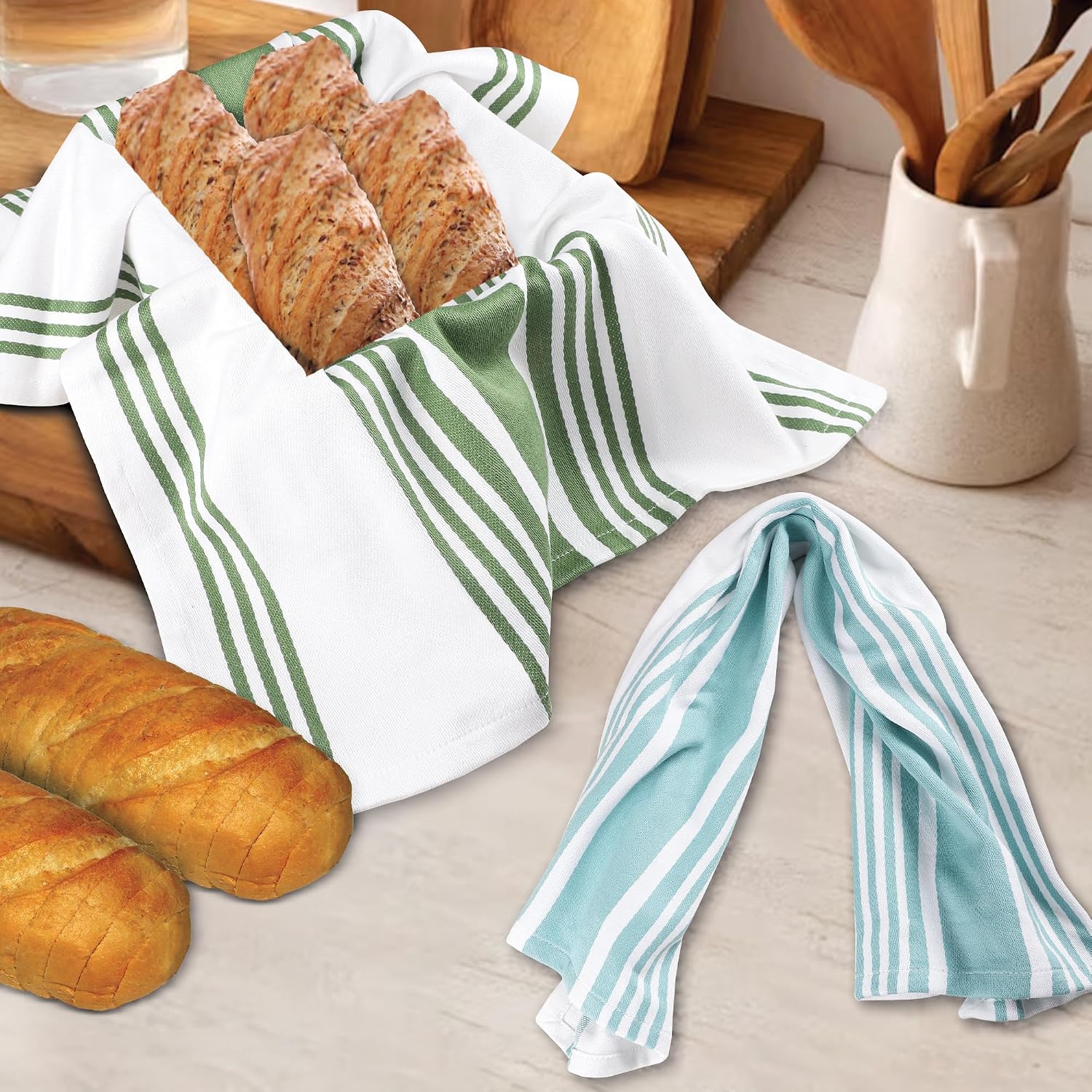 Urban Villa Kitchen Towels Cotton Dish Towels 20”x30” (Set of 6) Multi