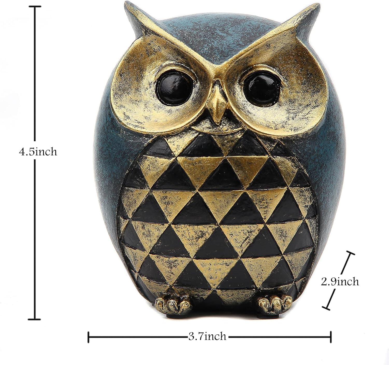 Owl Figurines / Owl Statue Home Decor / Blue