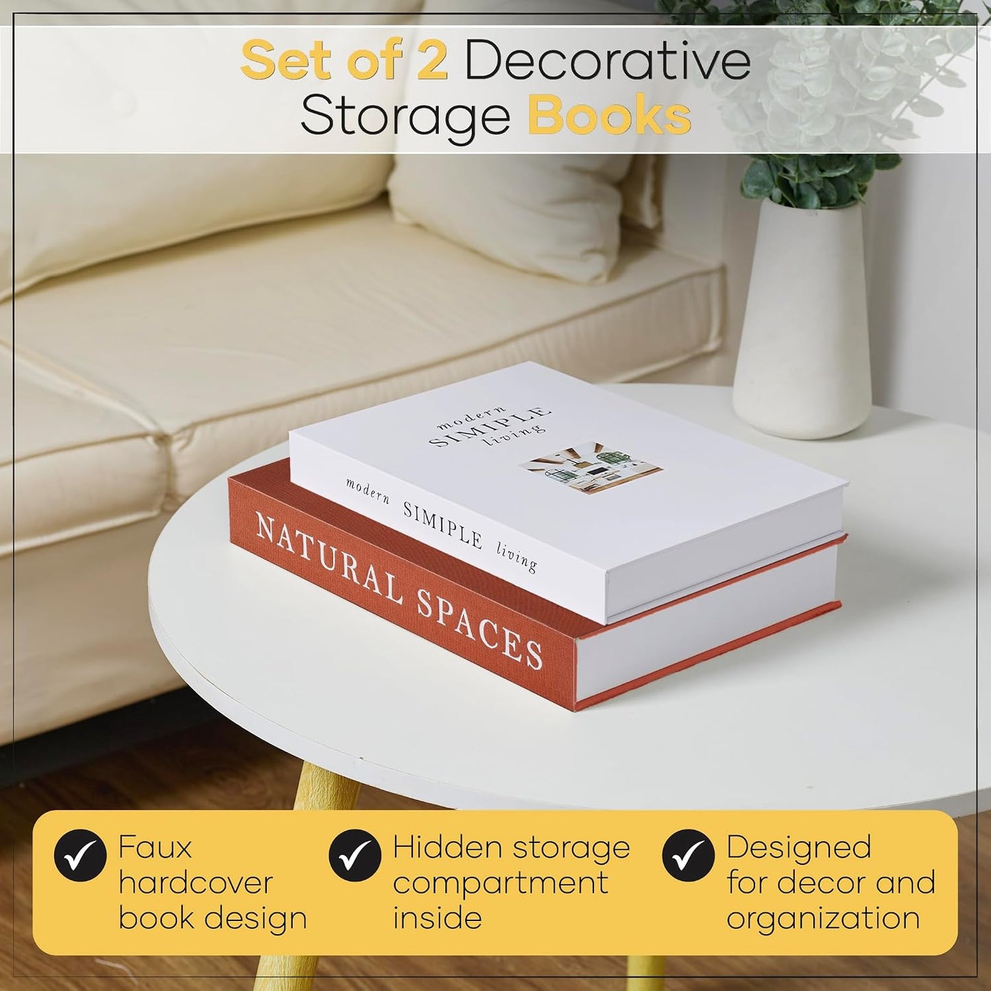 Decorative Books / Bookshelf or Mantel Styling / Set of 2