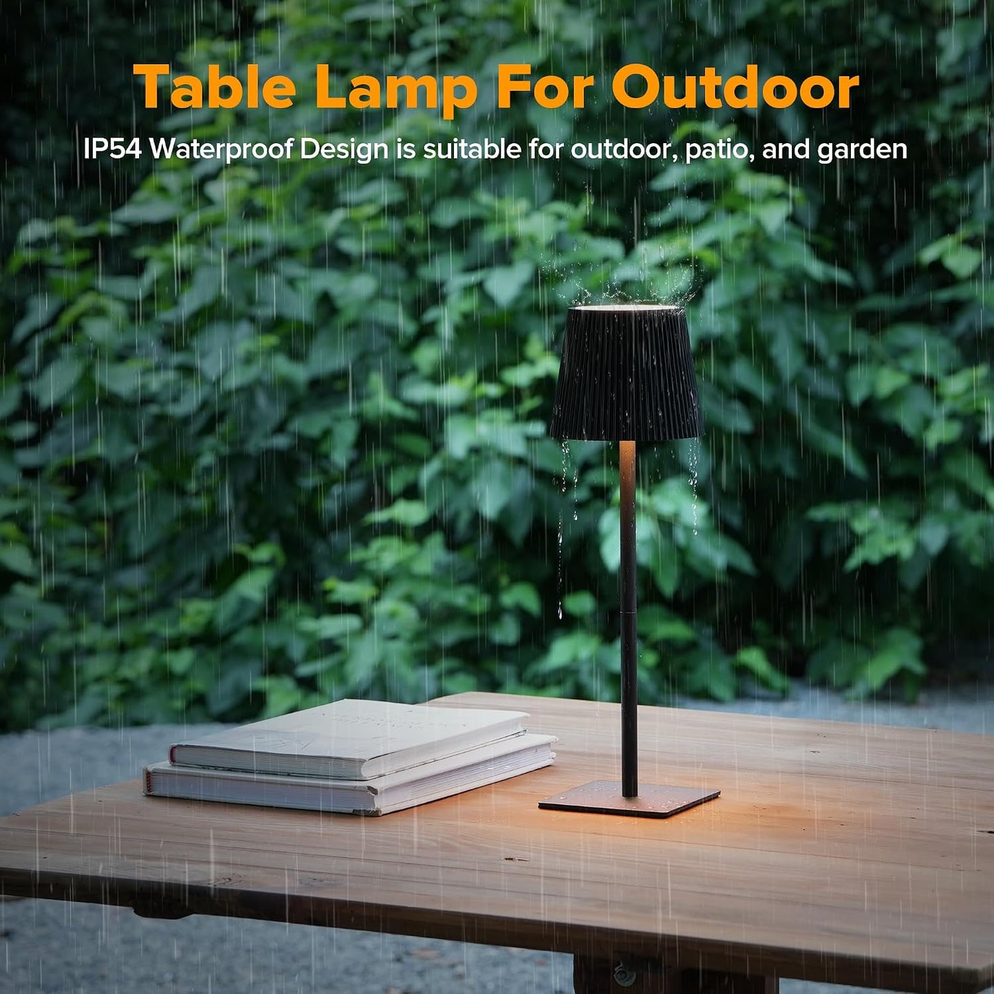 LUTEC 2 Pack Cordless Table Lamp,6000mAh Rechargeable Battery Operated Desk Lamp,Two Adjustable Heights,Waterproof