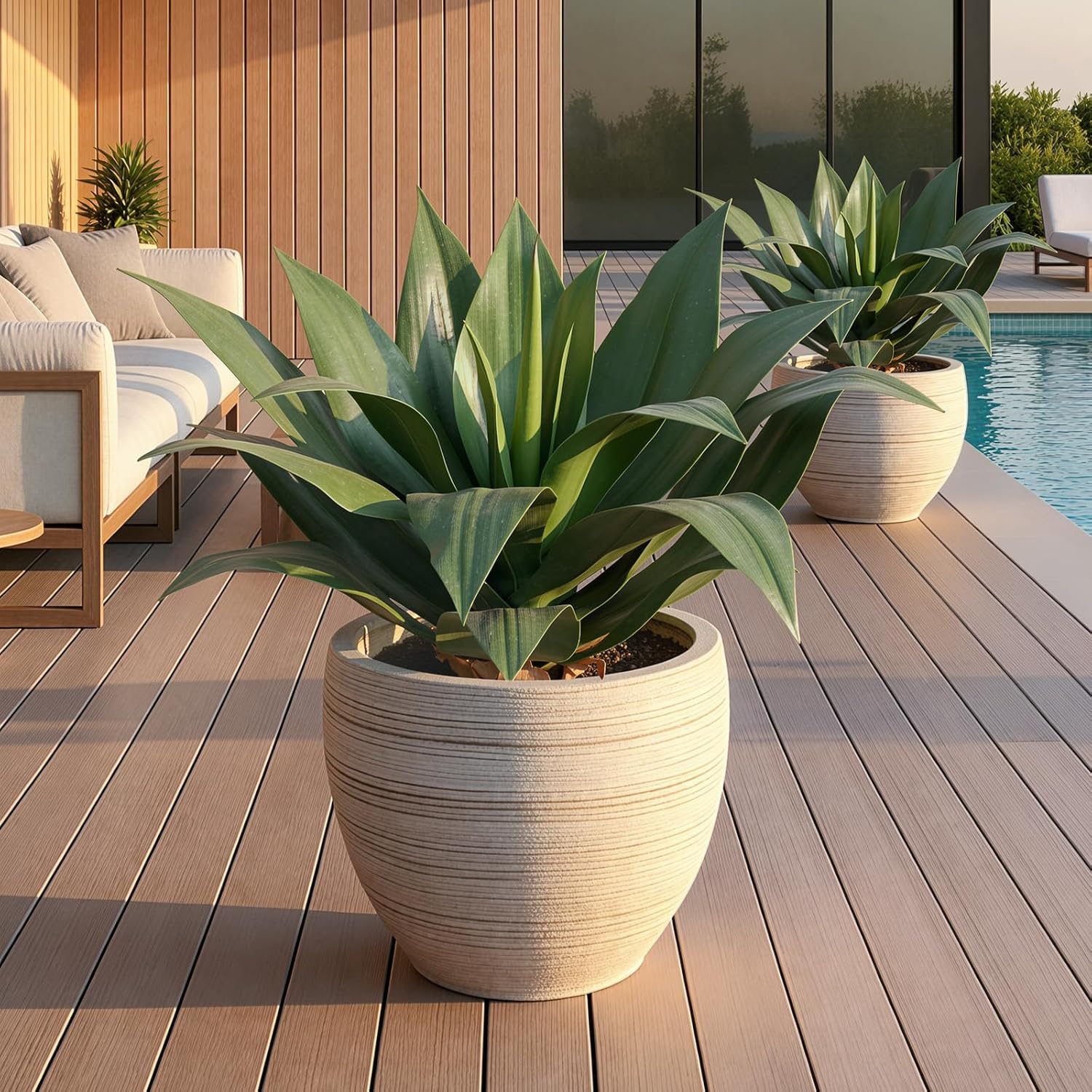 Faux Yucca Floor Plants / Green / 25in
