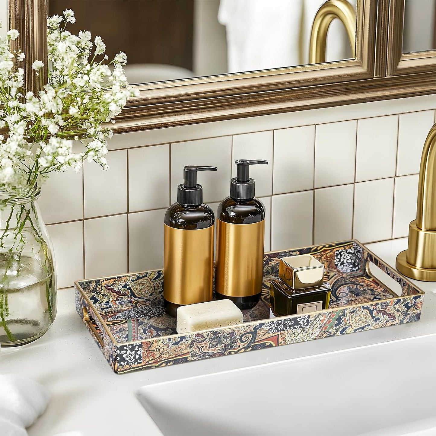 Decorative Trays / Plastic Vanity Tray / Bohemian-3