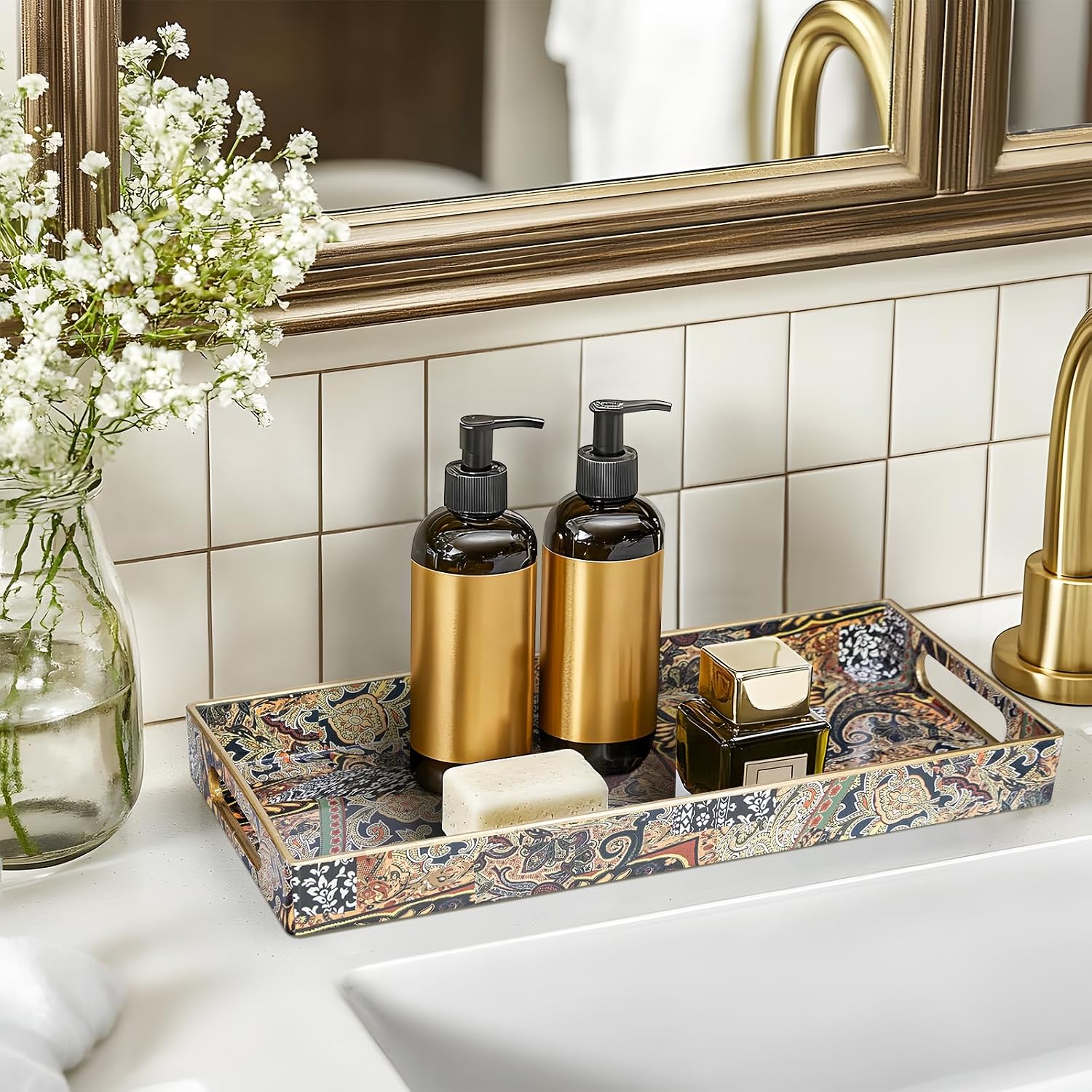 Decorative Trays / Plastic Vanity Tray / Bohemian-3