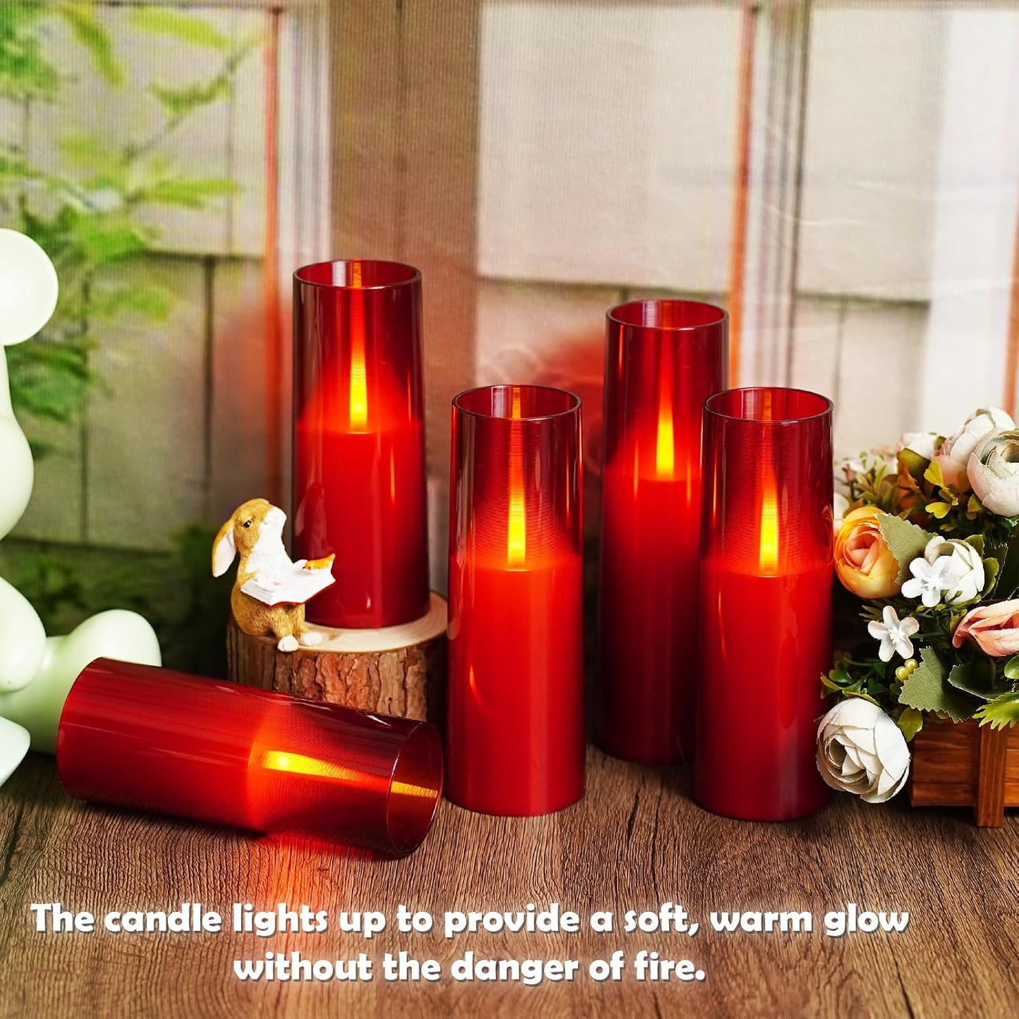 kakoya Flameless LED Candles Upgraded Realistic Flickering Flame,7Pcs Battery Operated Candles with Remote Timers,LED
