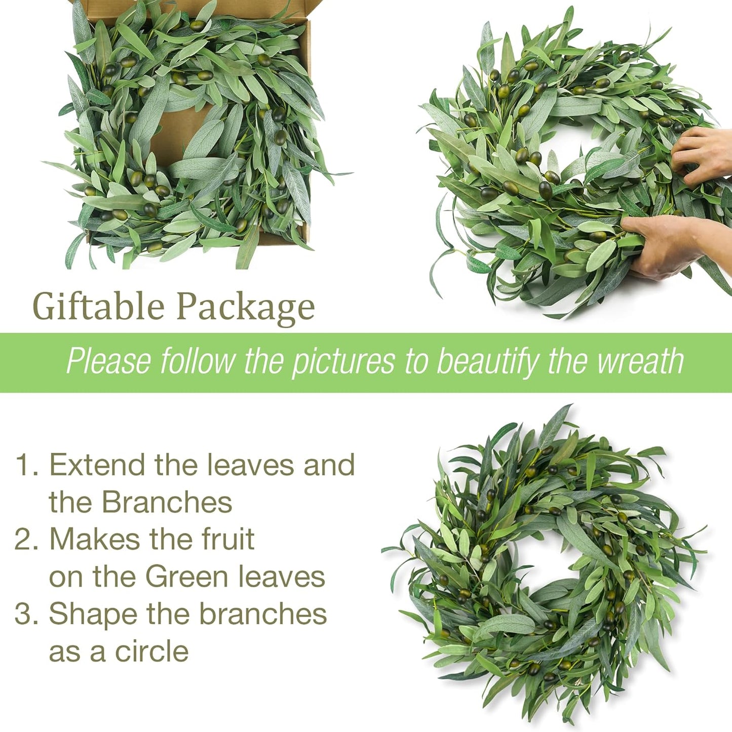 Olive Leaf Fruit / Olive-green / 22 Inch