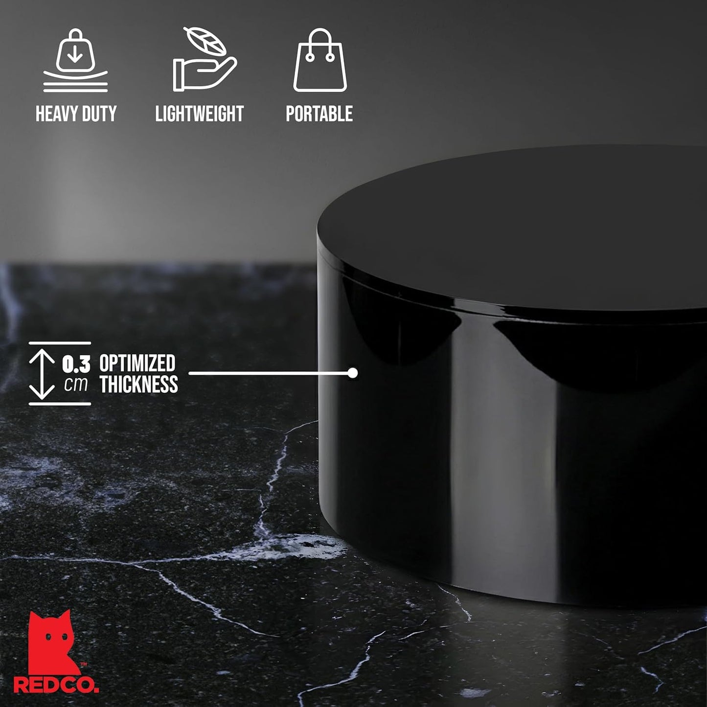 Sizes Acrylic Round Cylinder Display Nesting Riser Stands / 6", 5", 4 / Black / Set of 3