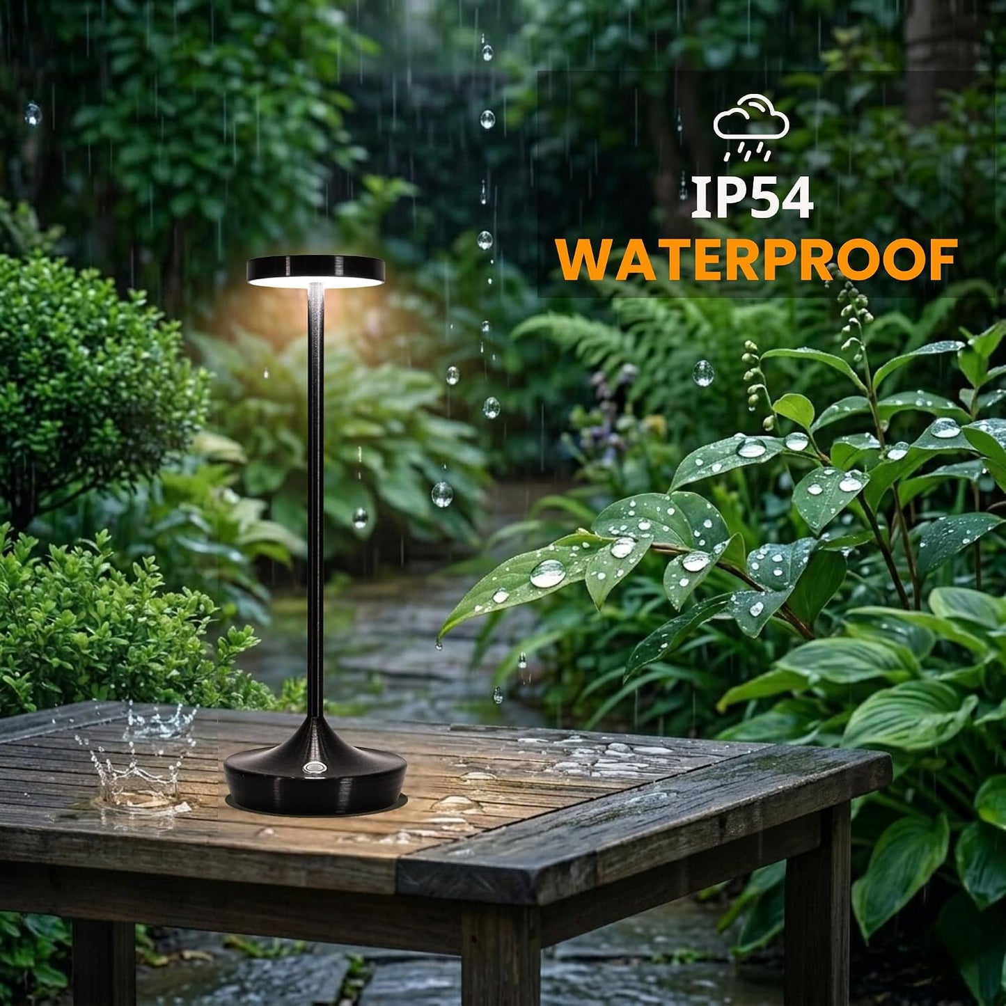 2 Pack Cordless Table Lamps, Rechargeable 6000mAh, 72H Runtime, Waterproof | Stepless Touch Dimming with 3 Color Modes