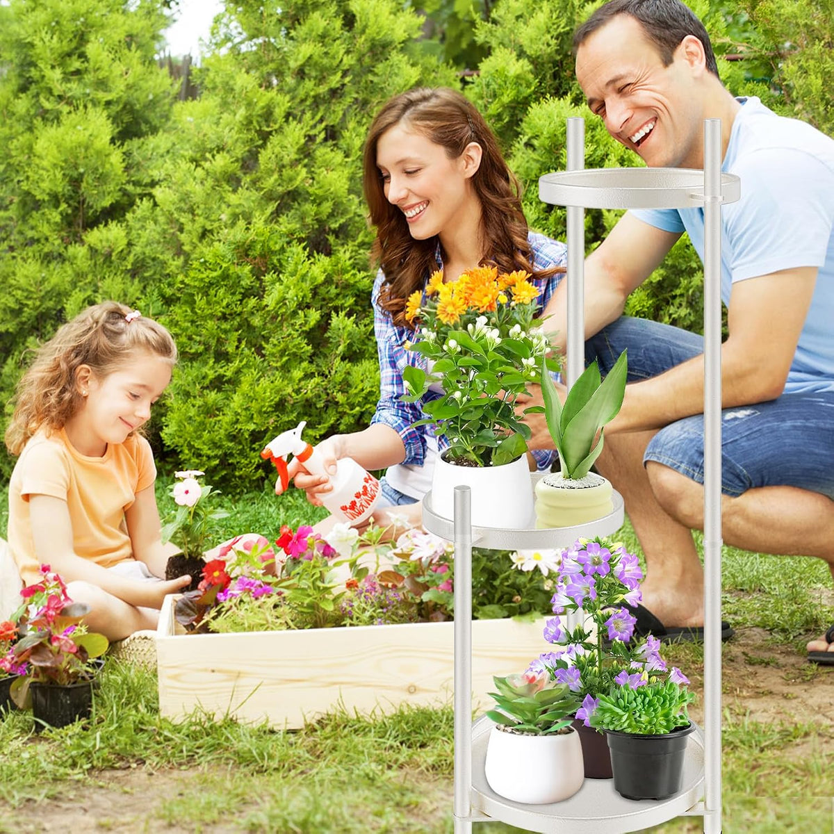 Plant Stand Indoor Tall, Black Corner Tiered Round Plant Stand for Indoor Multiple Plants, Metal Flower Pot Stands