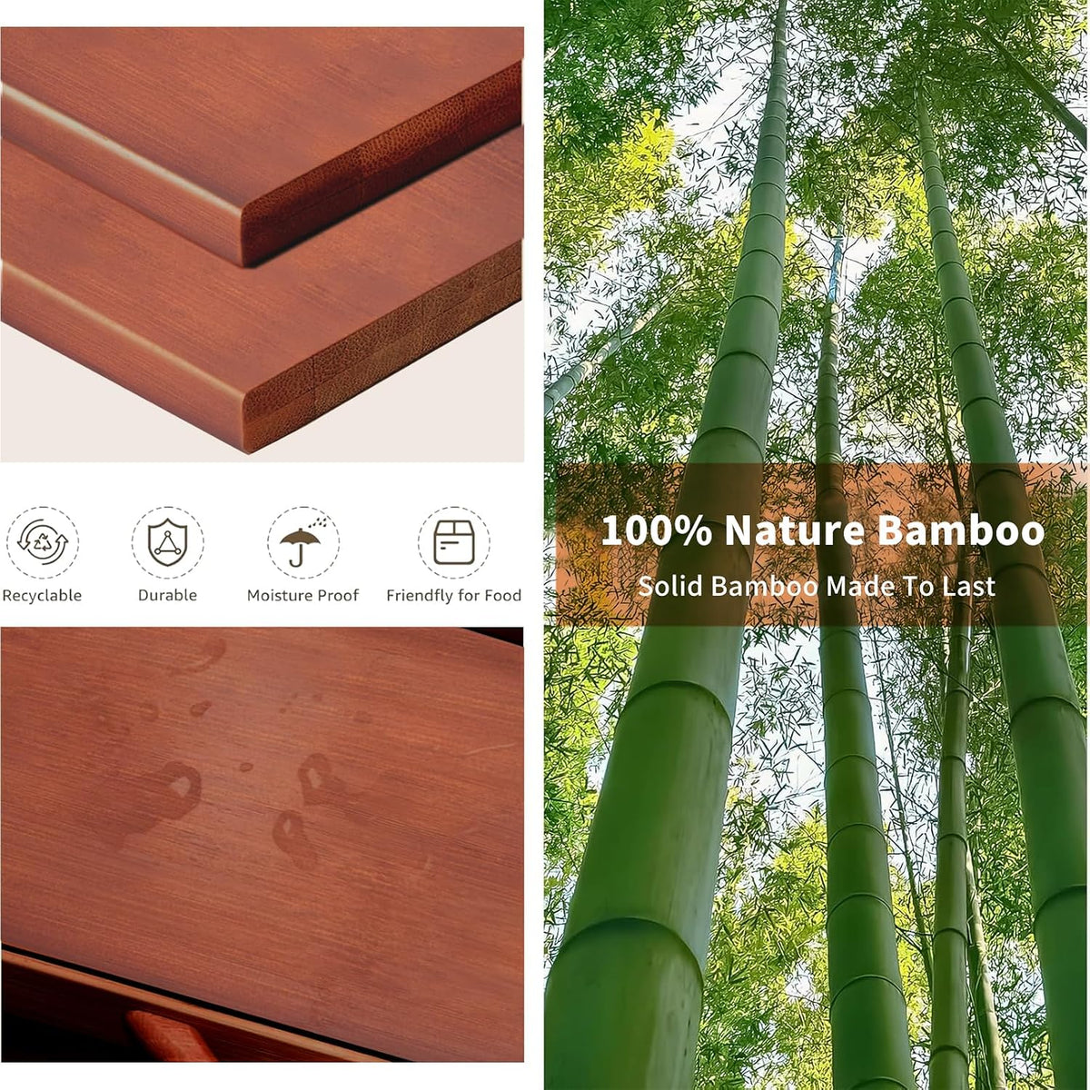 BAMBANG Bread Box for Kitchen Countertop, Extra Large Double Layer Bamboo Breadbox with Clear Window, Farmhouse Wooden