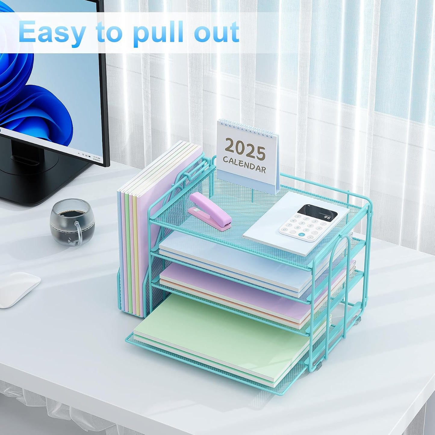 Spacrea Desk Organizers and Accessories, Paper Organizer for Desk with File organizer, Desk Accessories & Workspace