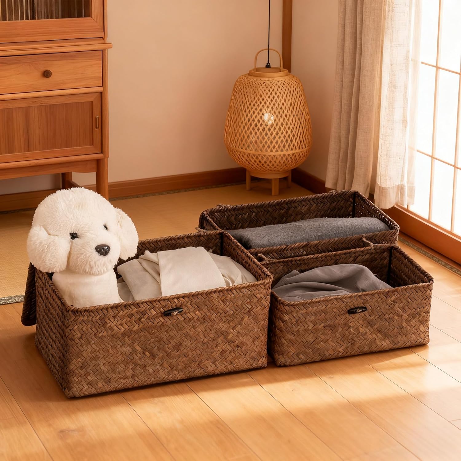 Seagrass Storage Baskets / Coffee* / Set of 3