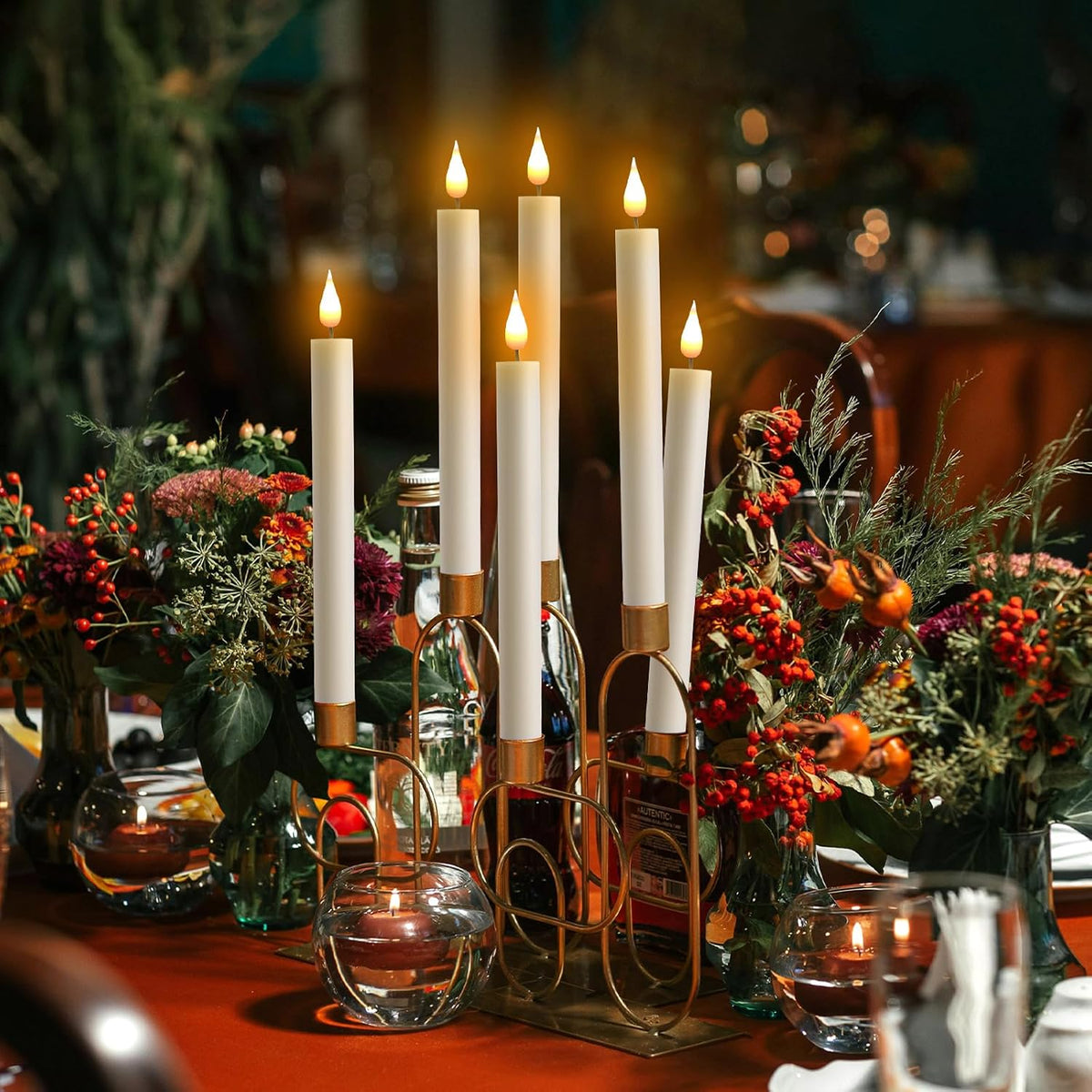 LED Flameless Window Candles With Remote Timer Battery Operated-Realistic Flickering Candlesticks Lights With Removable
