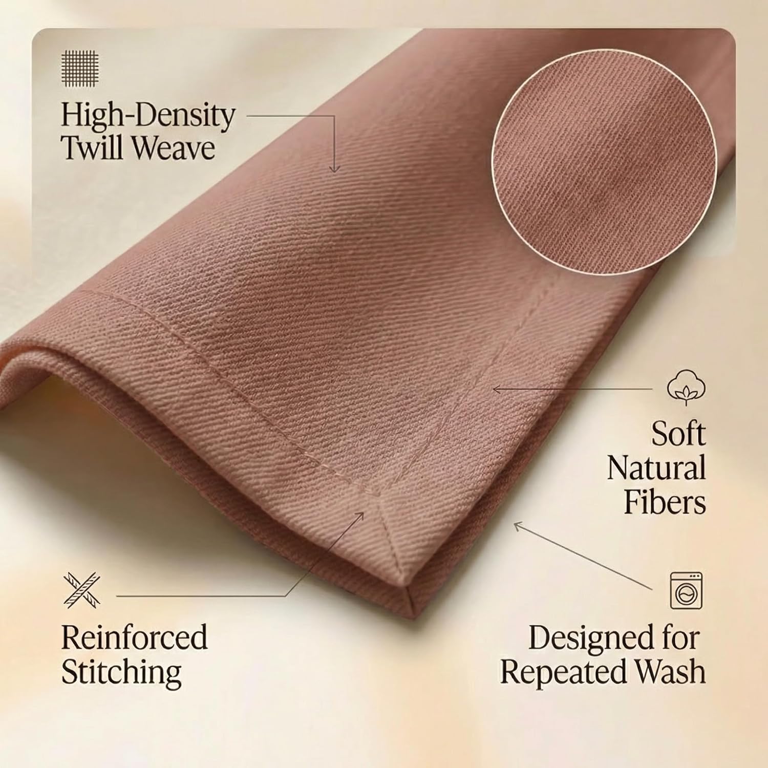 Accent Home 100% Cotton Napkins, Delicate Cloth Napkins for Dinners | 100% Pure Cotton Napkins, Economy Pack, Multi