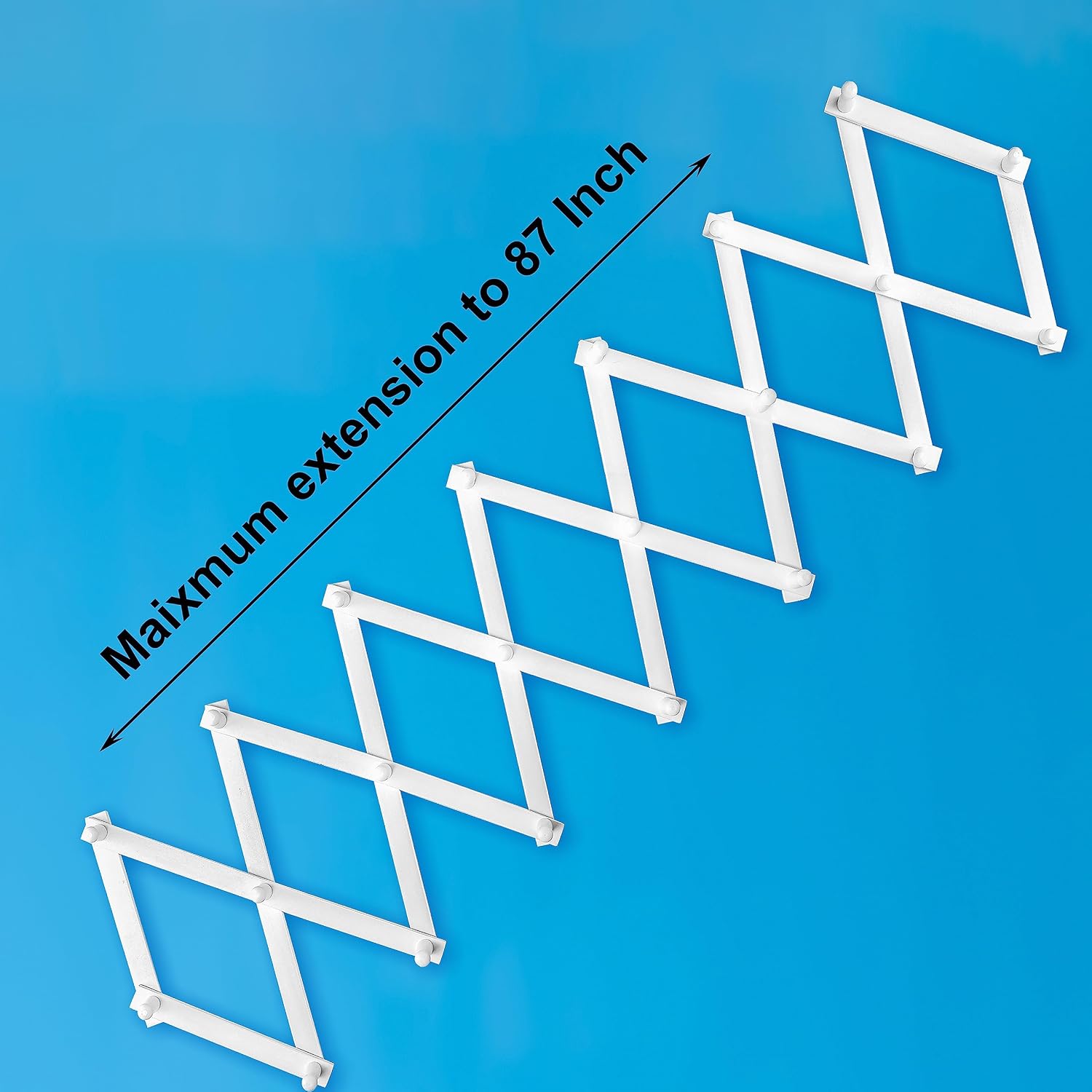 SKOLOO Accordion Wall Hanger with 22 Hooks, Modern Expandable Coat Rack Hat Rack for Wall, Solid Wooden, White