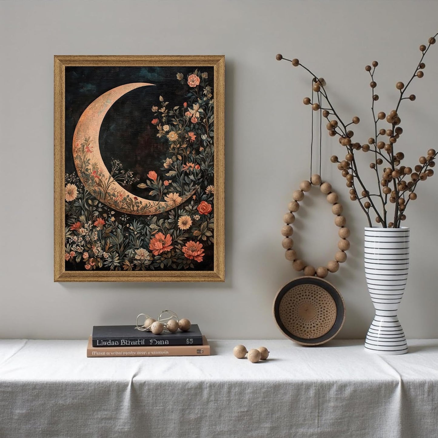 Wooden frame / UV-resistant ink / 16"L x 12"W / Moon / 12 x 16
