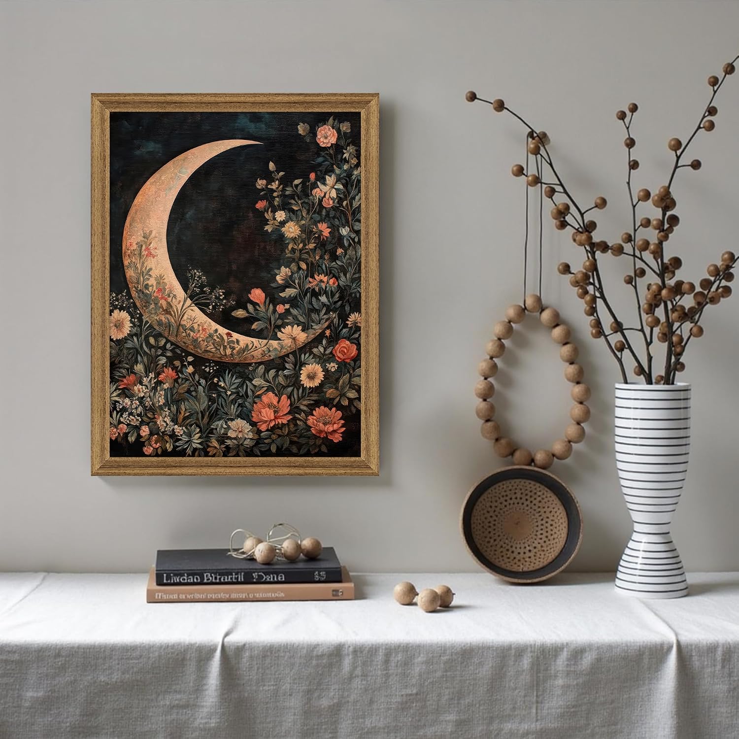 Wooden frame / UV-resistant ink / 16"L x 12"W / Moon / 12 x 16