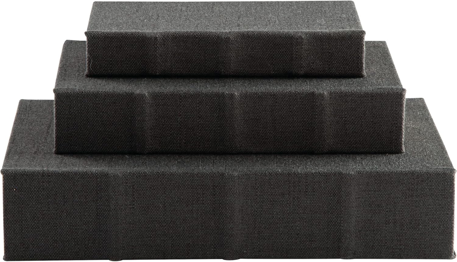 Jolina Vintage 3 Piece Faux Book Keepsake Storage Box Set / Black