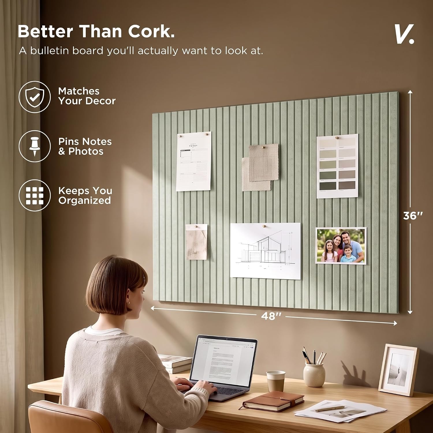Large Felt Bulletin Board 48 x 36 Inch - 12-Pack Square Acoustic Wall Panels, Cork Board Alternative, NRC 0.95