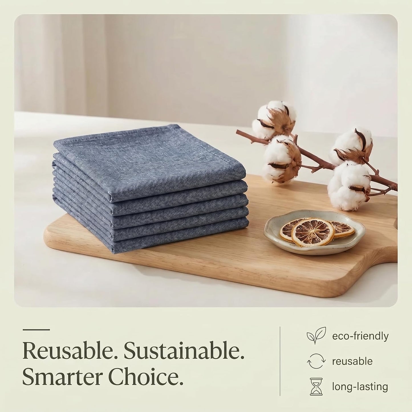 Urban Villa Kitchen Towels Premium Quality 100% Cotton Solid Kitchen Towels Set of 6 Ultra Soft Size 20X30 Inches