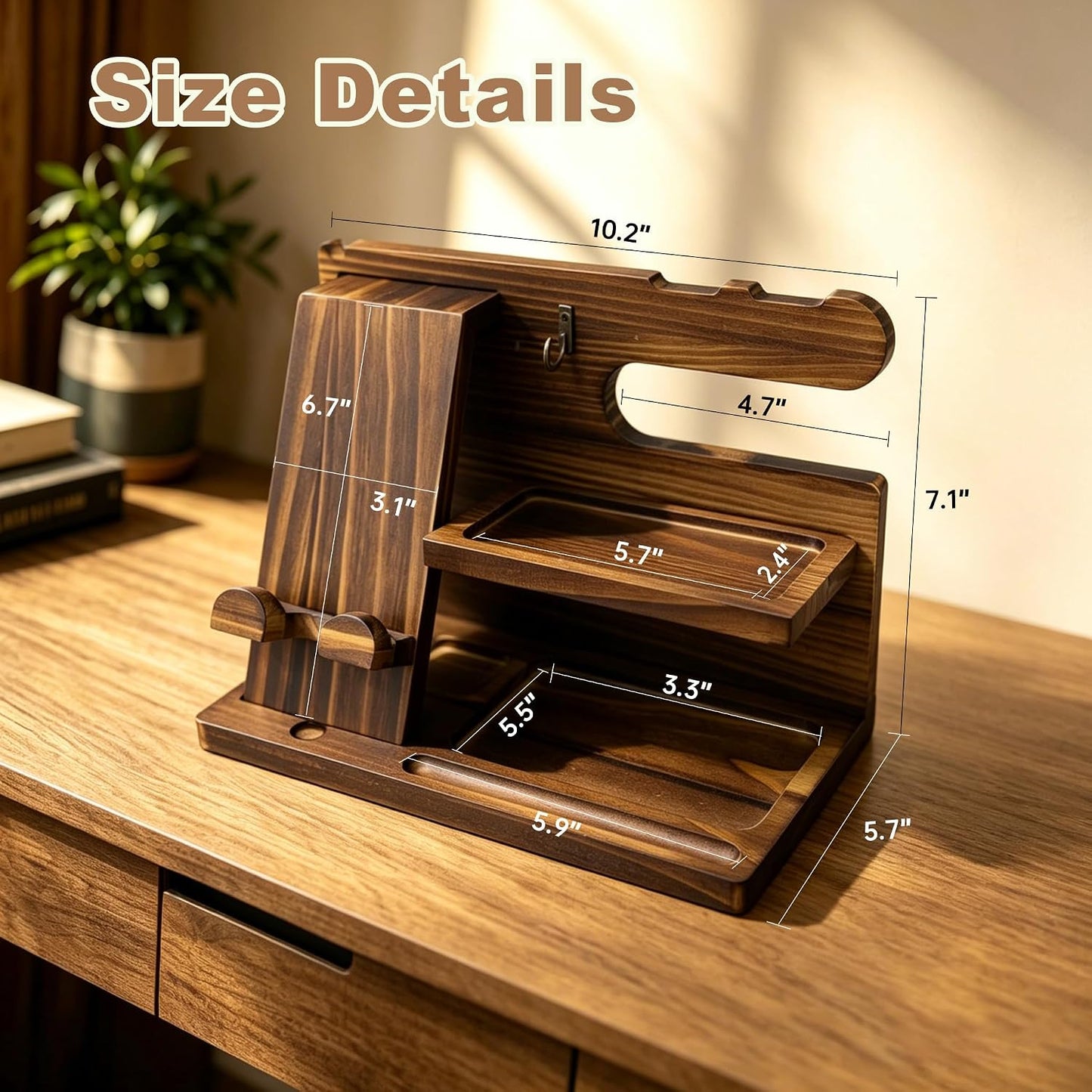 Gifts for Men Wood Phone Docking Station Birthday Gift for Men Valentines Day Gifts Father Gift for Him Boyfriend