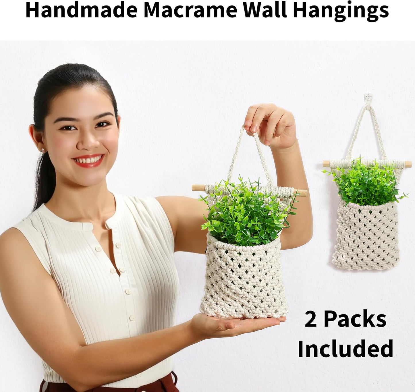 Macrame Plant Hanger / White