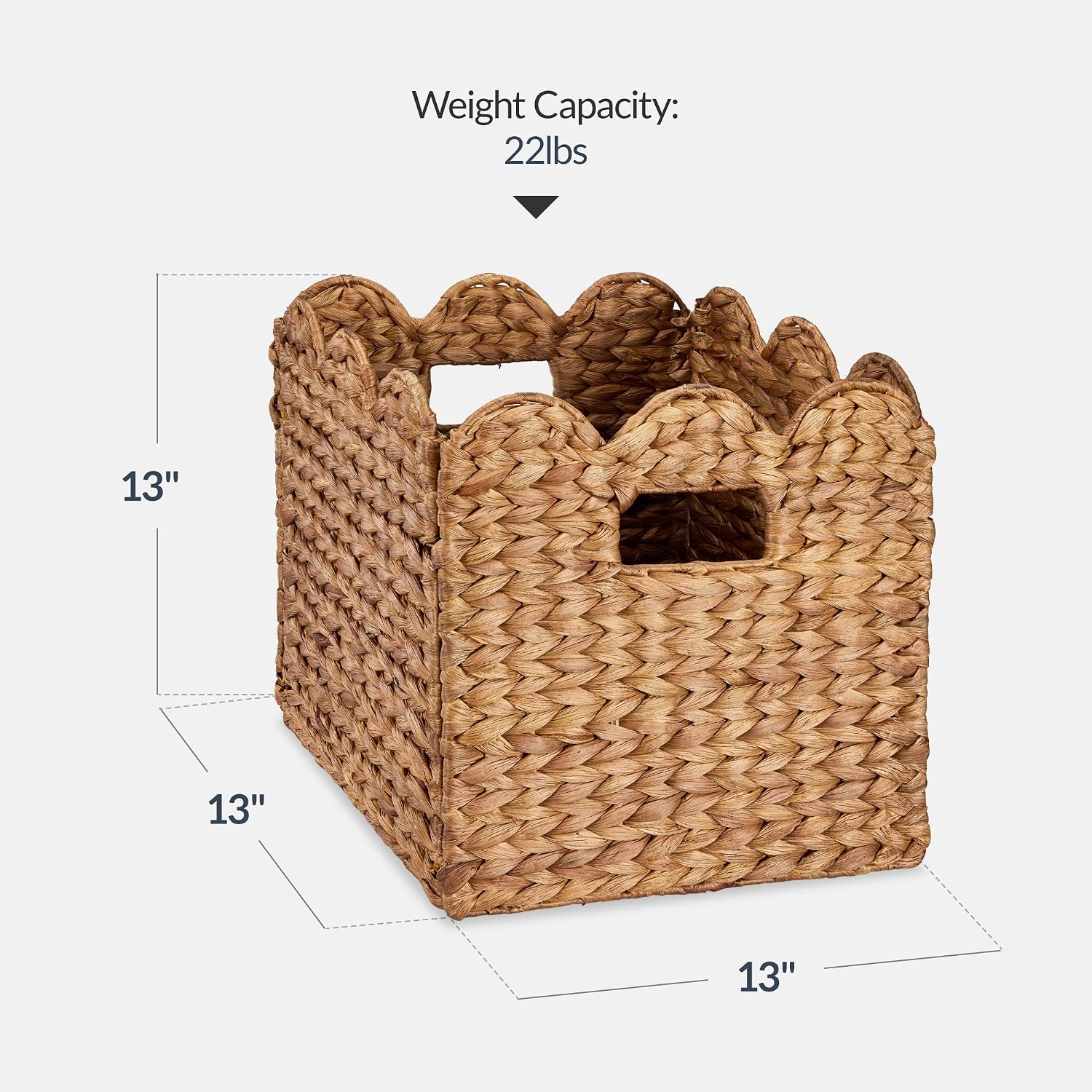 in Scalloped Hyacinth Baskets / 13 x 13 / Chestnut / Set of 5