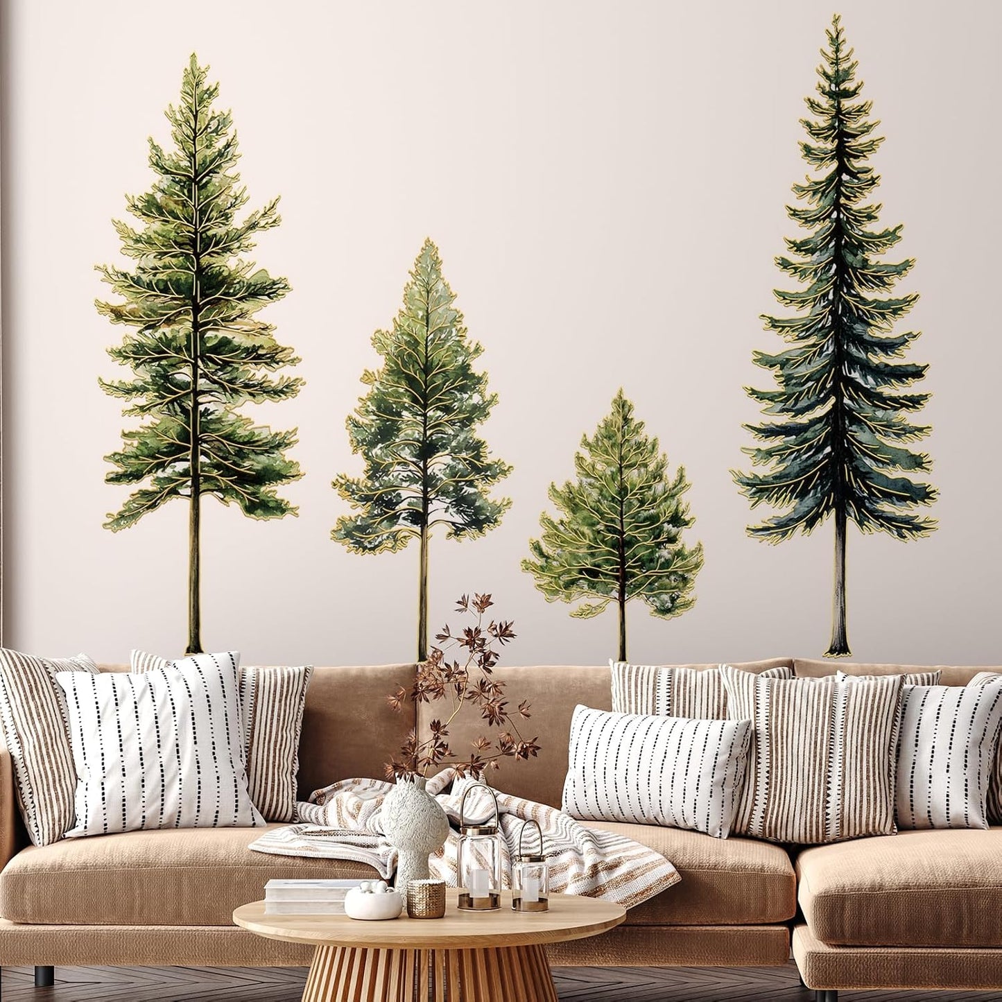 Pine Tree Wall Decal / Green / 11.8*35.4inch