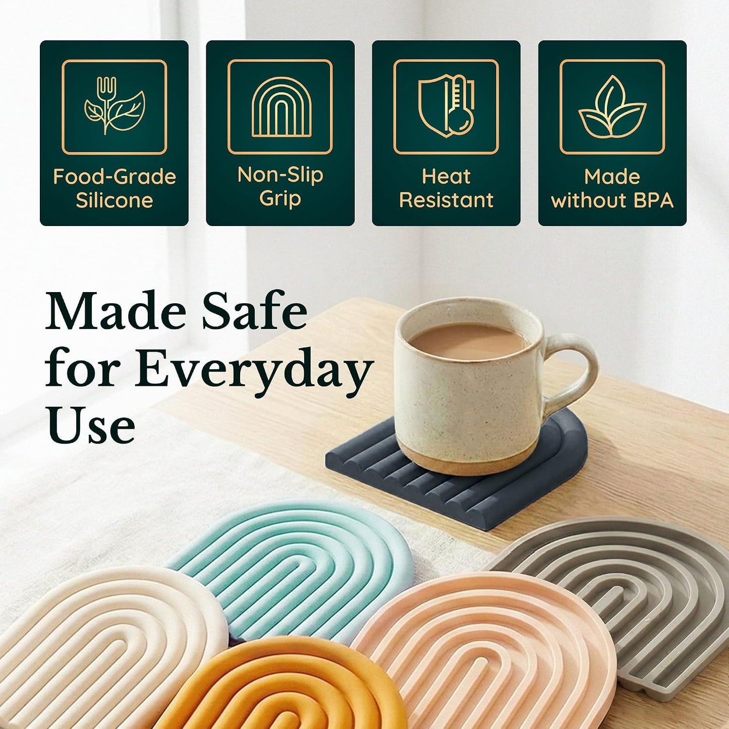 Non-Slip Pot Holders / Slate Black