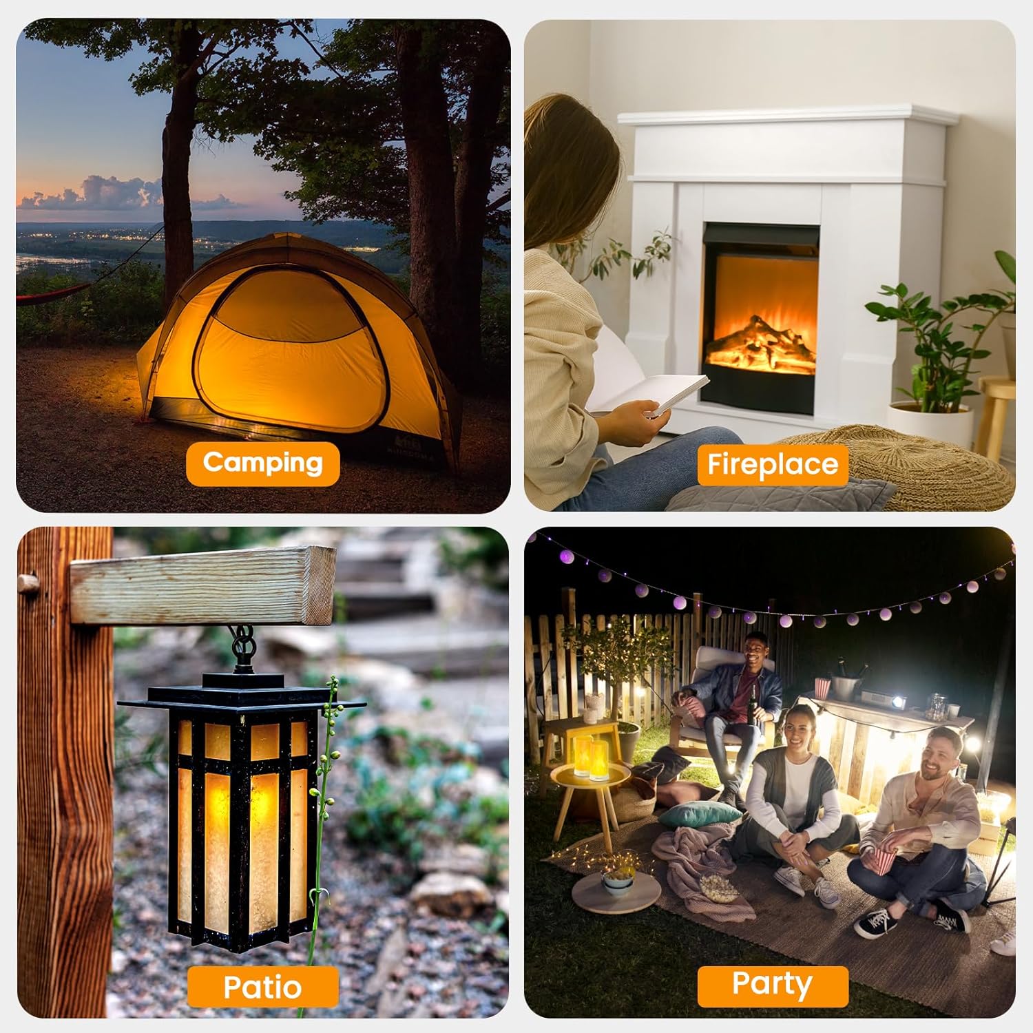 Hompavo 【Upgraded】 Flame Lights with Remote & Timer, 4-Mode LED Rechargeable Battery Operated Flameless Candles, Pillar