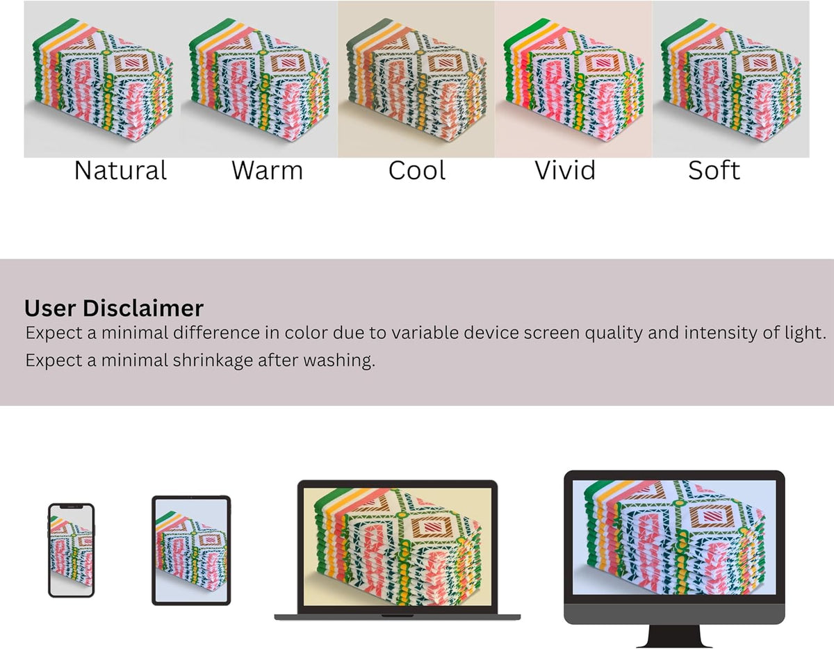 FINGERCRAFT Cloth Napkins Set of 12, 100% Cotton, 20x20 in, Diamond Mosaic | Mitered corner, washable, soft, absorbent