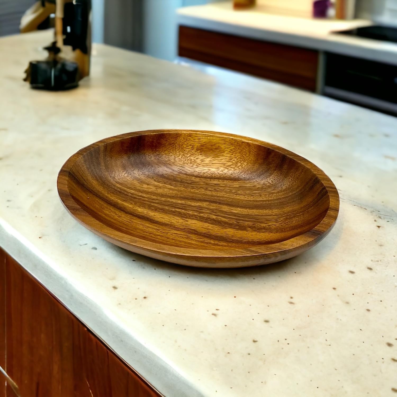 Acacia Wood Oval Bowl