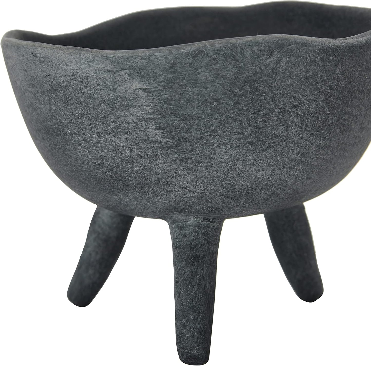 Creative Co-Op Boho Terracotta Footed Bowl / Slate Grey / Set of 4