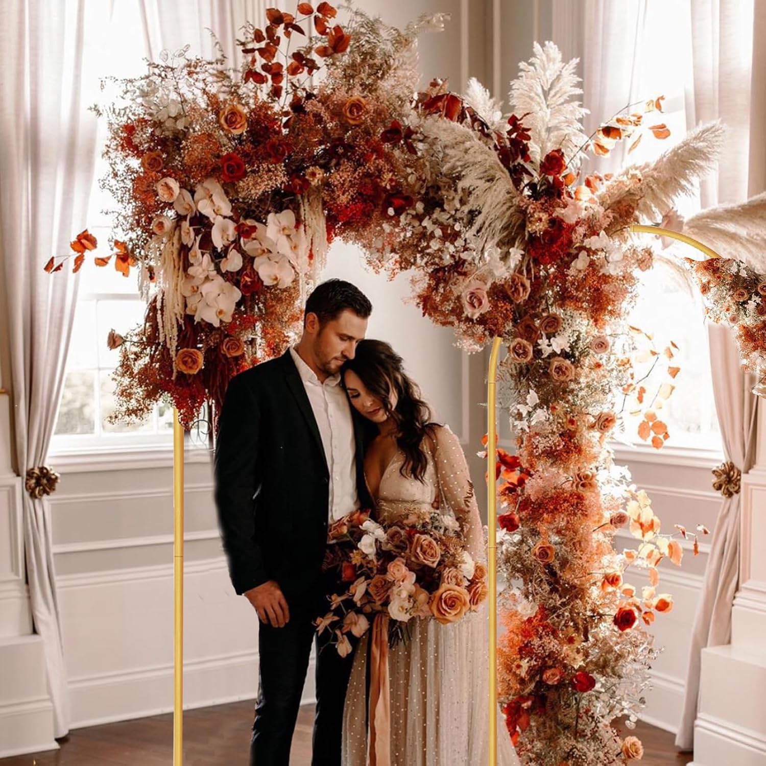 Metal Arch Backdrop Stand / 7.2ft,6ft / Gold / 7.2 Inch / Set of 2