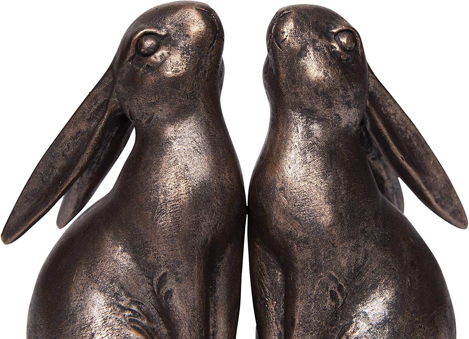 Decorative Resin Rabbit Bookends / Bronze Color