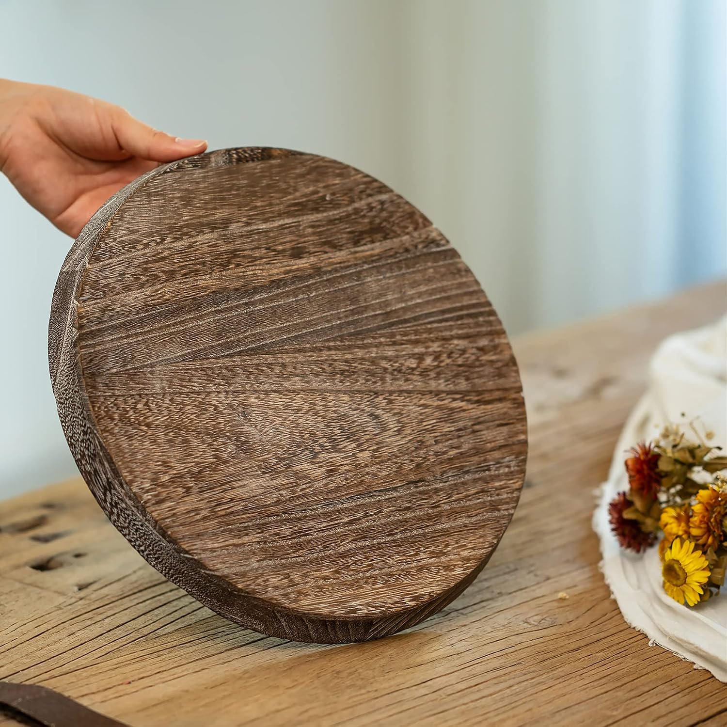 Farmhouse Wooden Candle Tray / Rustic / 11 Inch