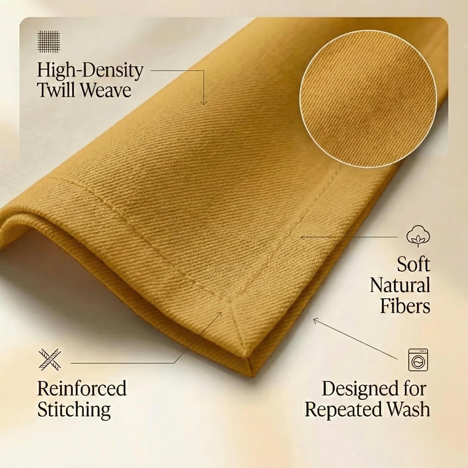 Accent Home 100% Cotton Napkins, Delicate Cloth Napkins for Dinners | 100% Pure Cotton Napkins, Economy Pack, Multi