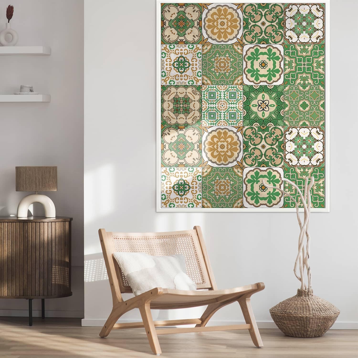 Wall Decor Stickers / Green / 6 x 6 / Set of 24