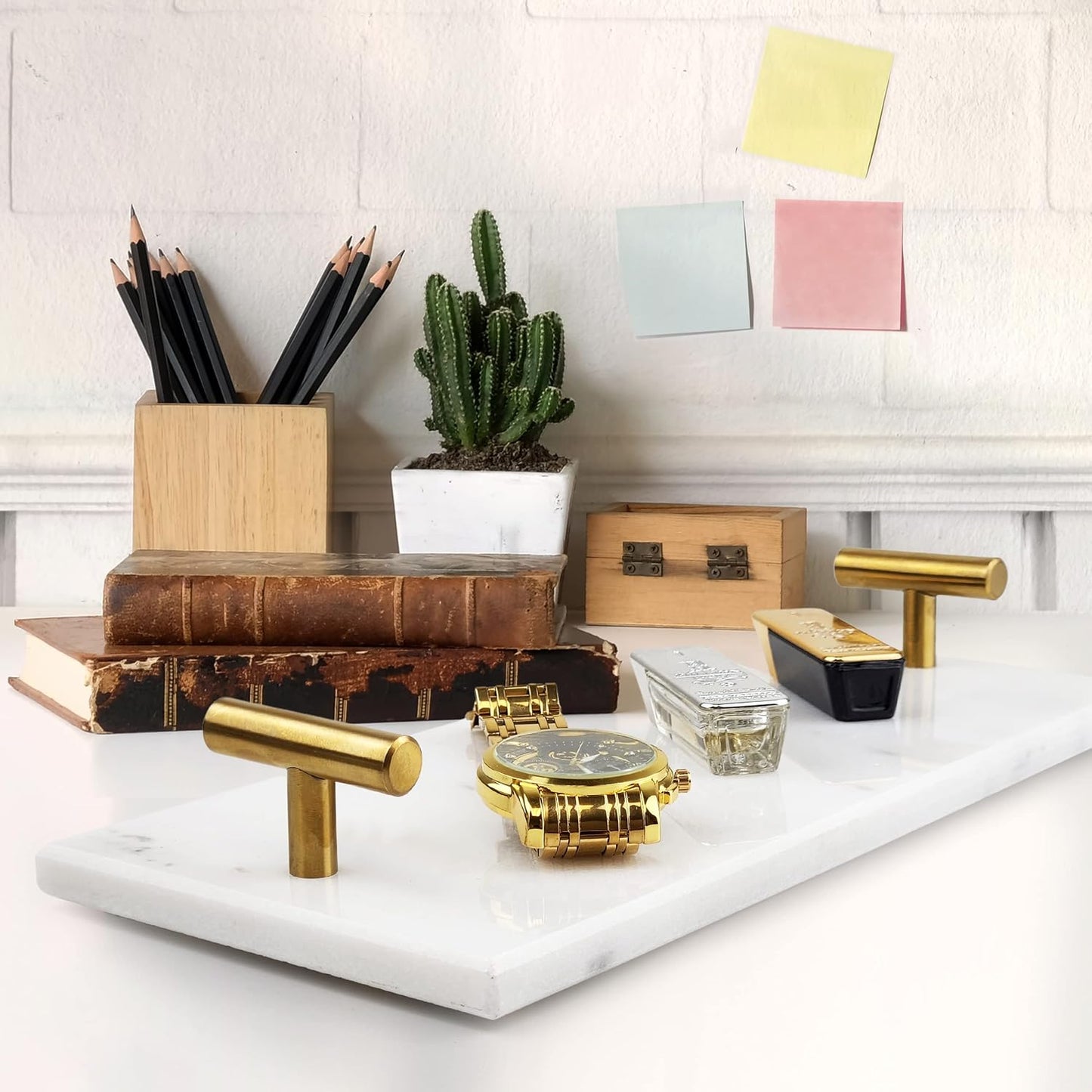 Marble-Tray / Guest Towel Holder Tray / White