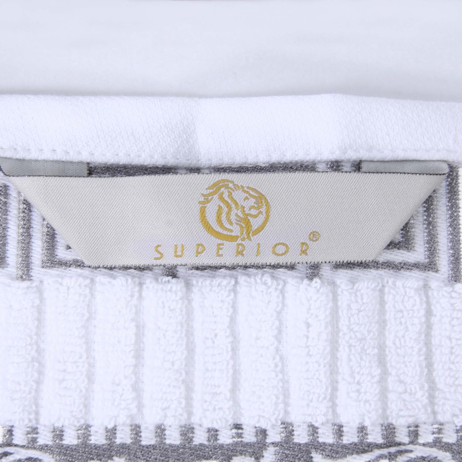 Superior 8-Piece Cotton Towel Set, Decorative Greek Pattern, Home Essentials, Absorbent Towels, Decor for Bathroom